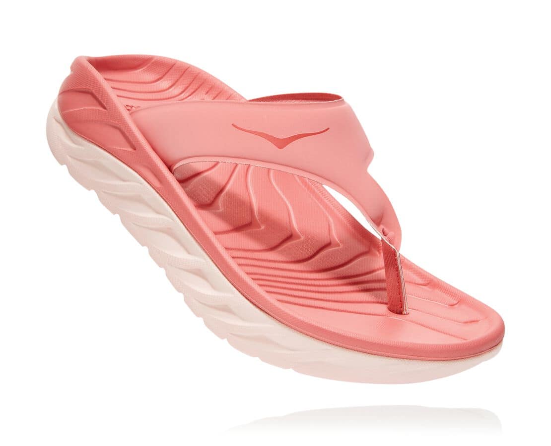 Hoka One One Ora Recovery Flip Damen Erholungssandalen Braun / Rosa | (DE-8629XJONP)